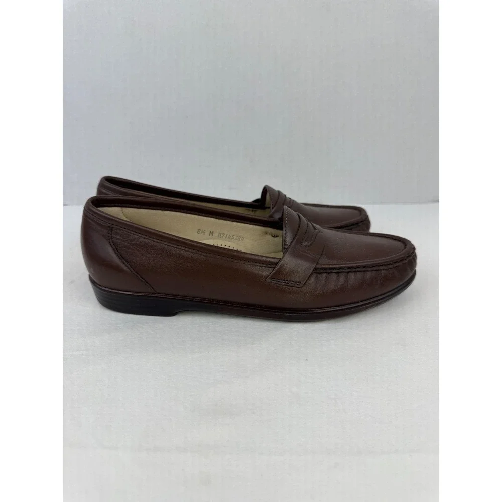 SAS Womens Penny Loafers Brown Leather Tripad Comfort Shoes 8.5 M‎ Made in USA